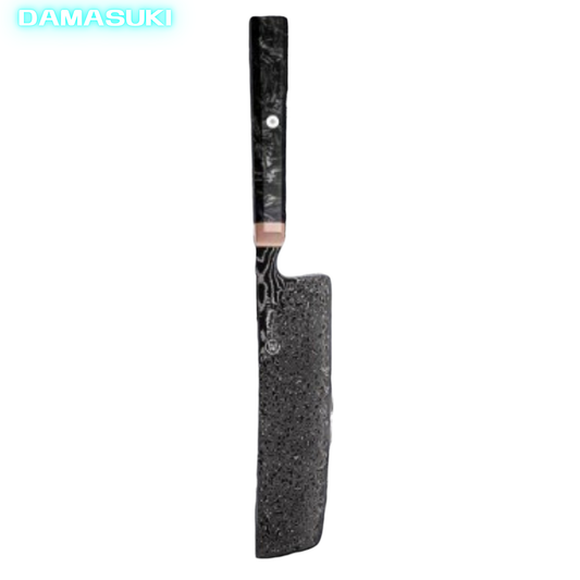 Couteau de cuisine Nakiri 170mm acier damassé 67 couches - Noir