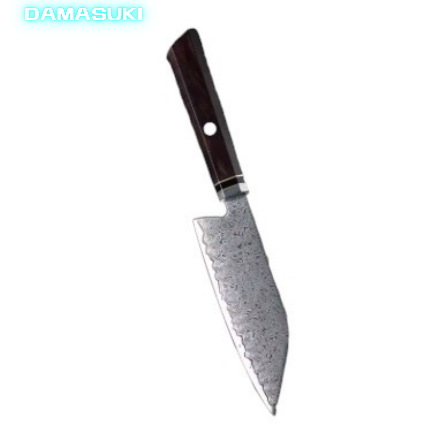 Couteau de cuisine Kiritsuke 122mm acier damassé 67 couches - ébène